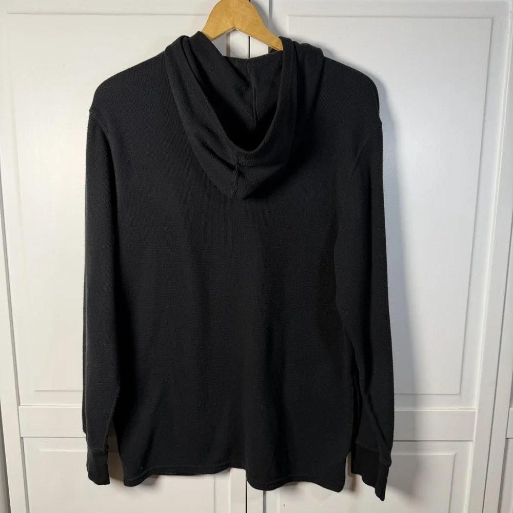 Polo Ralph Lauren Men's Long Sleeve Thermal Hoodie Pockets Outdoor Black Large‎